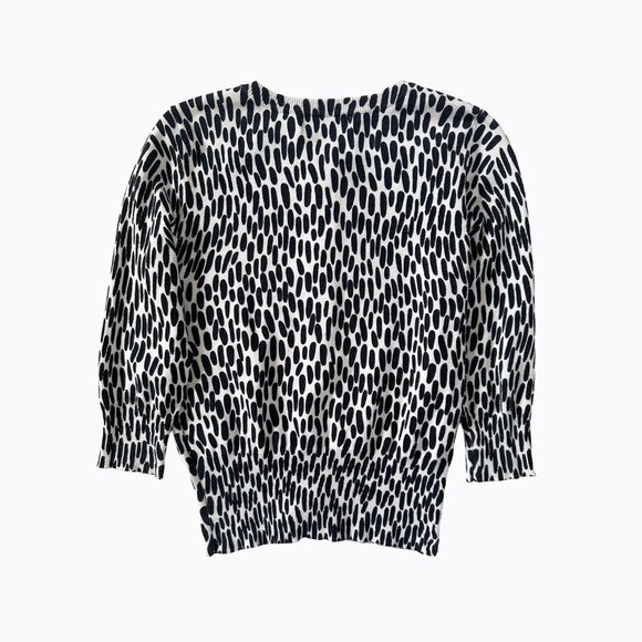 Michael Kors BxW Cardigan SzPS Button-Up 3/4 Sleeve Cotton Abstract Animal Print - Picture 2 of 6